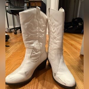 White cowboy boots- size 8